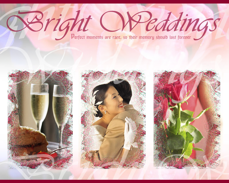 Bright Weddings Webpage Layout