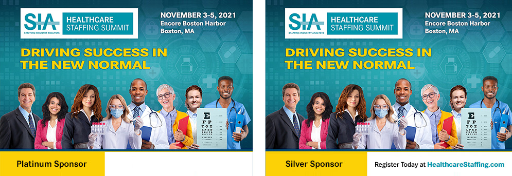 SIA Healthcare Staffing Summit 2021 Sponsor Badges
