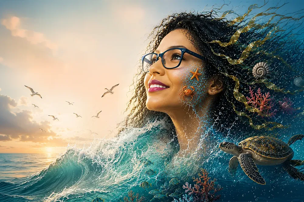 Art-directed version with realistic marine life and believable ocean waves