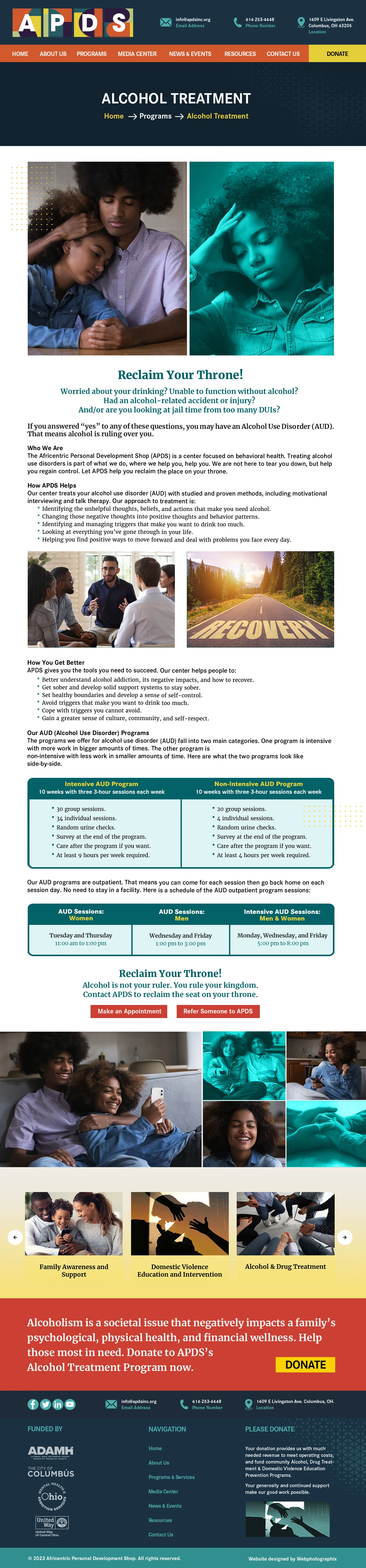 APDS Alcohol Treatment Page — Original Design