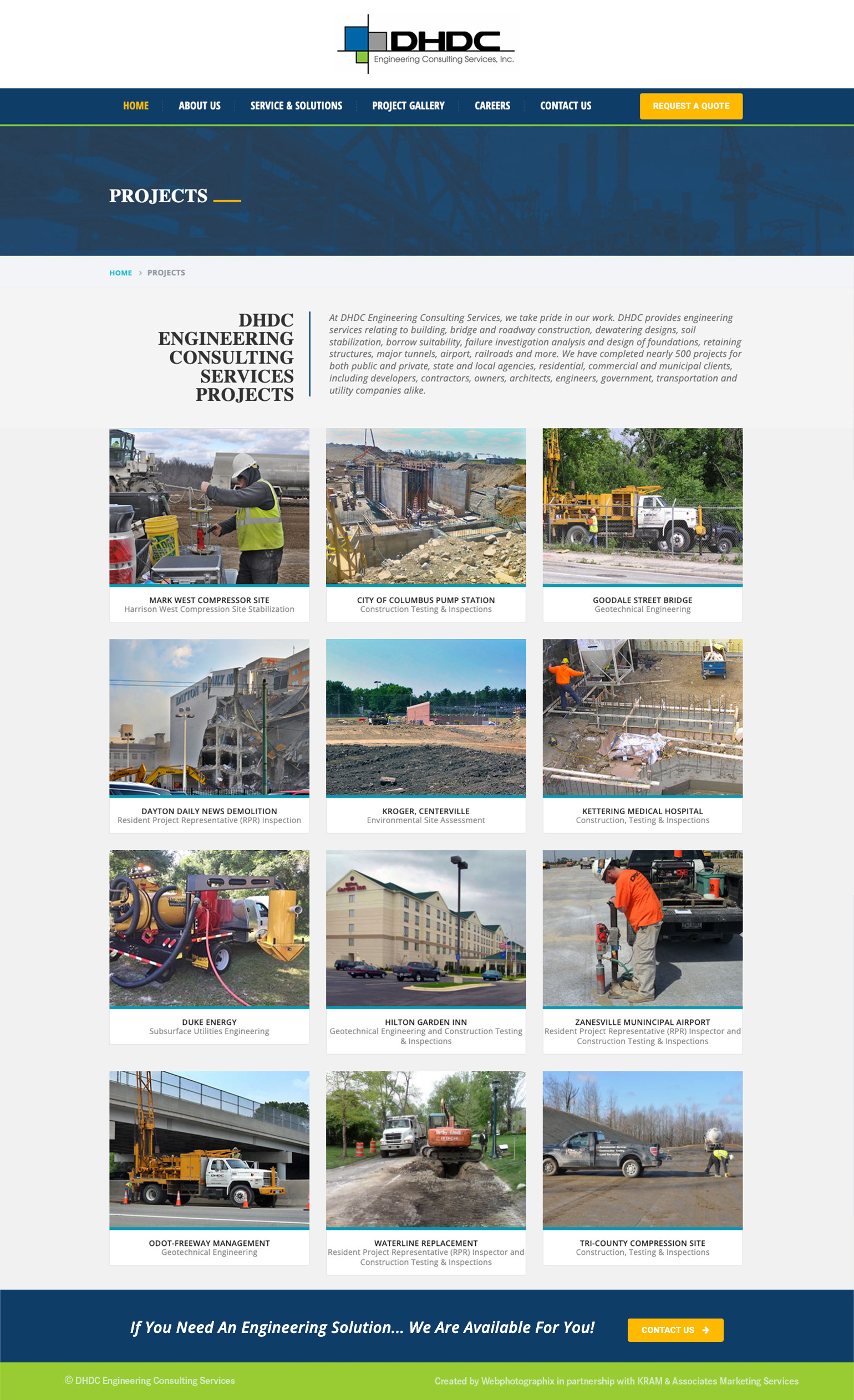 DHDC Engineering website design