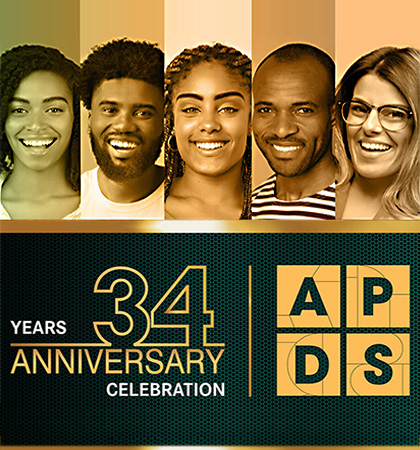 APDS 34th Anniversary Celebration event branding