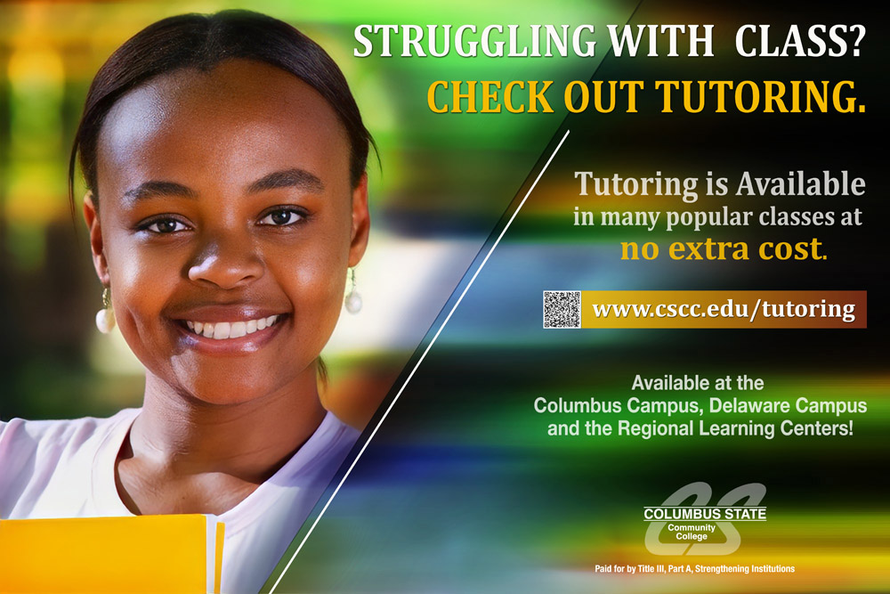Columbus State Tutoring Poster: African American Student