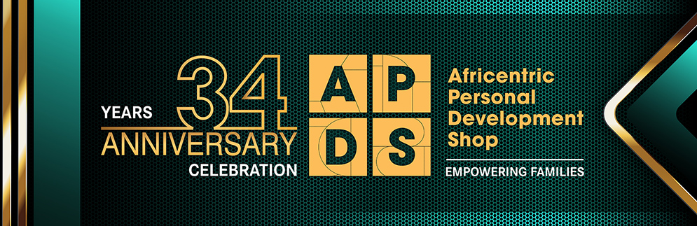 APDS 34th anniversary banner and table runner artwork.