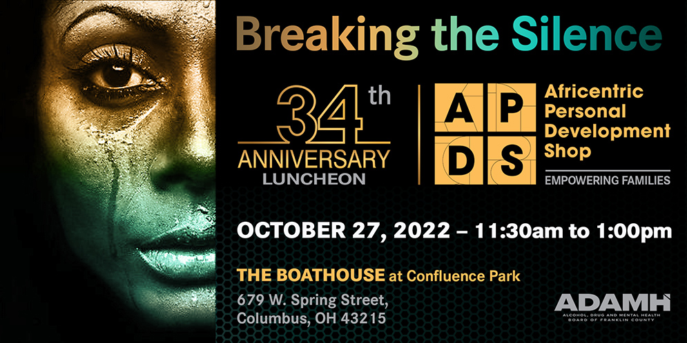 APDS Breaking the Silence 34th anniversary luncheon invitation with event details.