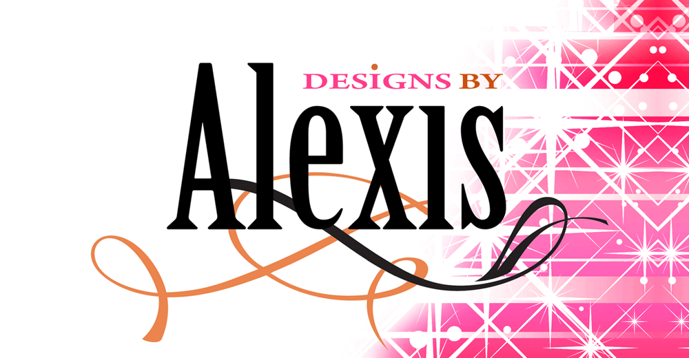 Designs by Alexis figure skating dresses logo and brand identity