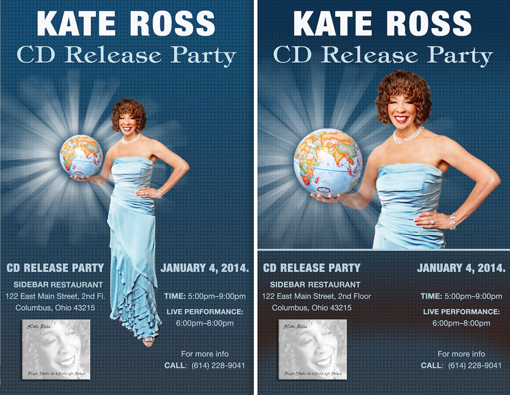 Kate Ross performance banner designs.
