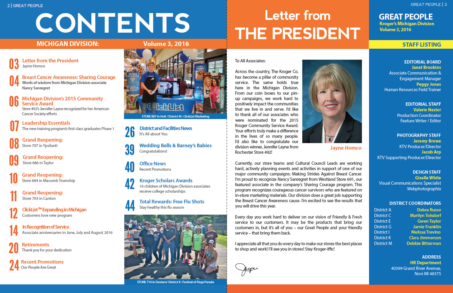 Kroger quarterly magazine 2016 volume two editorial spread