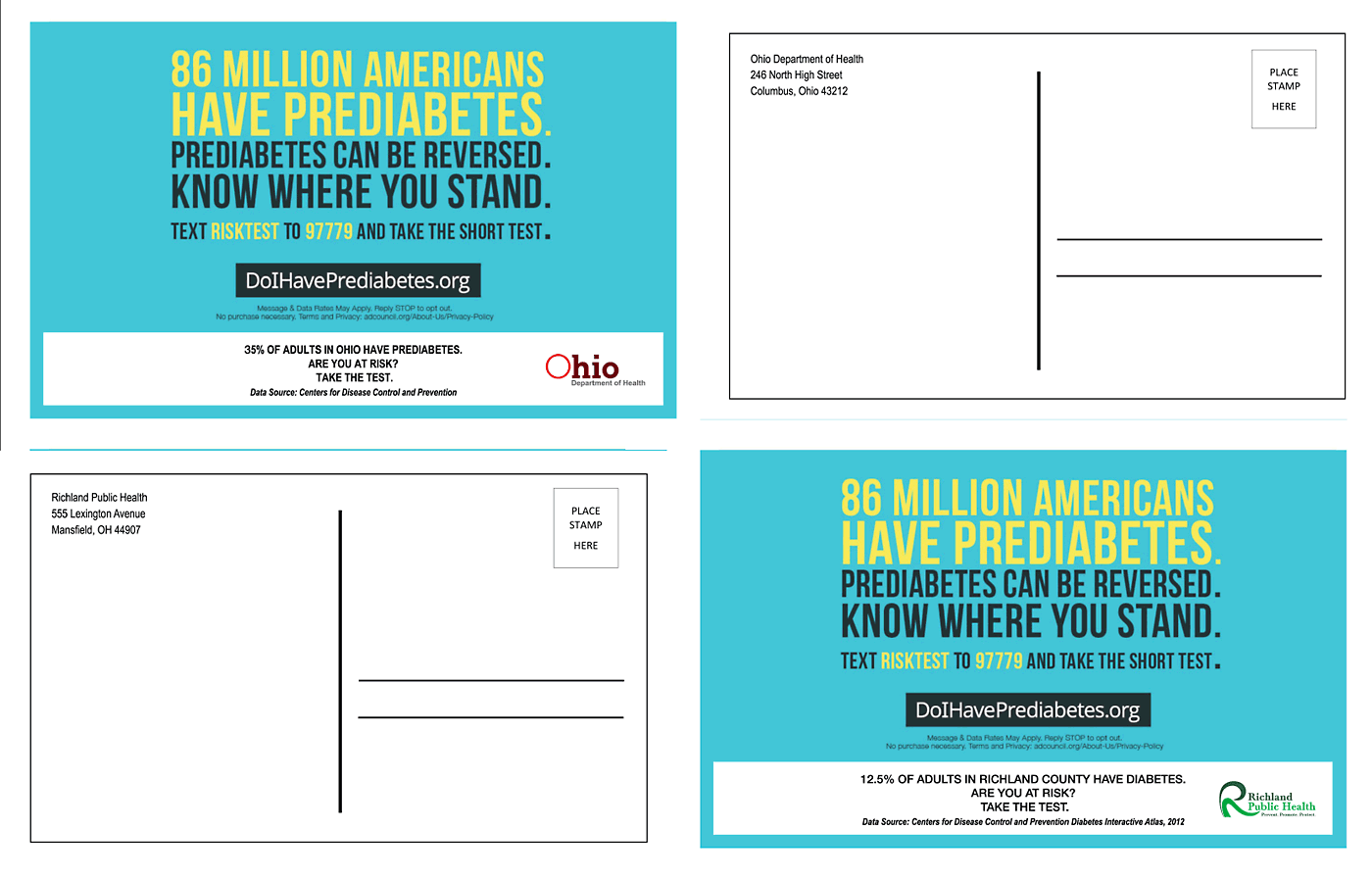 Ohio Department of Health Pre-Diabetes Postcards