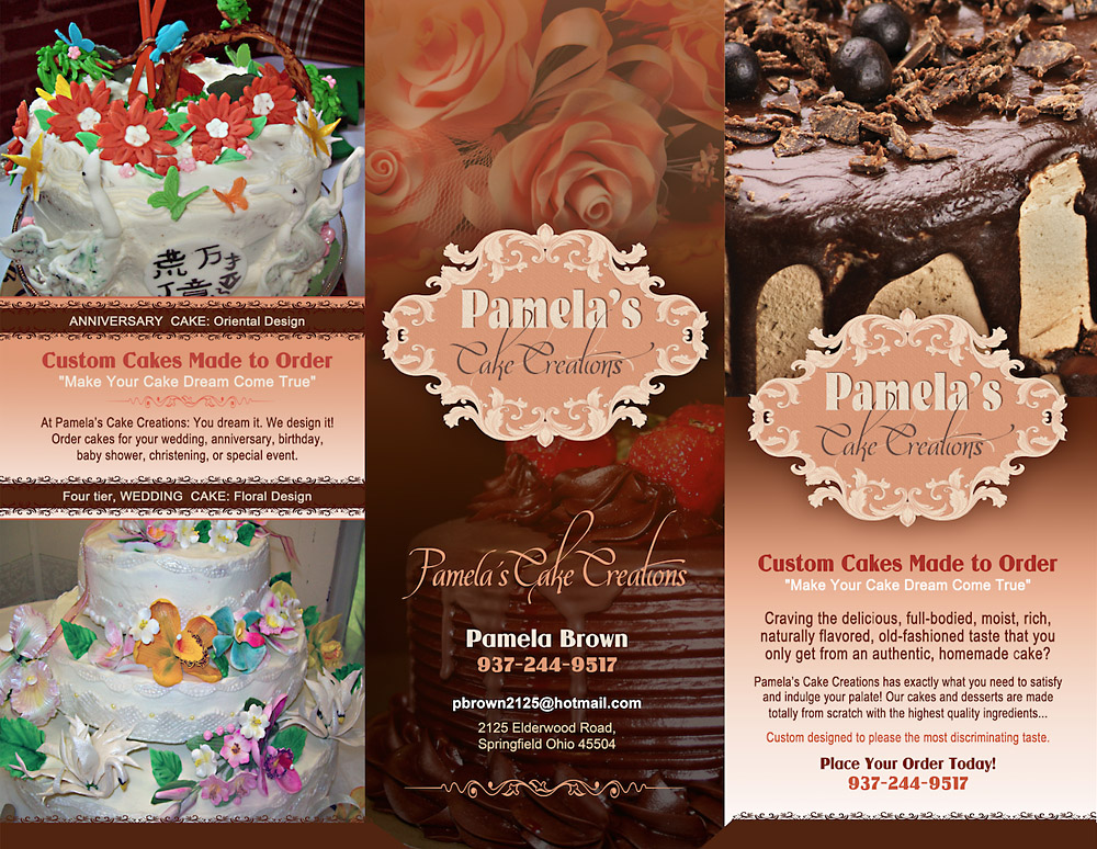 Pamela’s Cake Creations brochure exterior