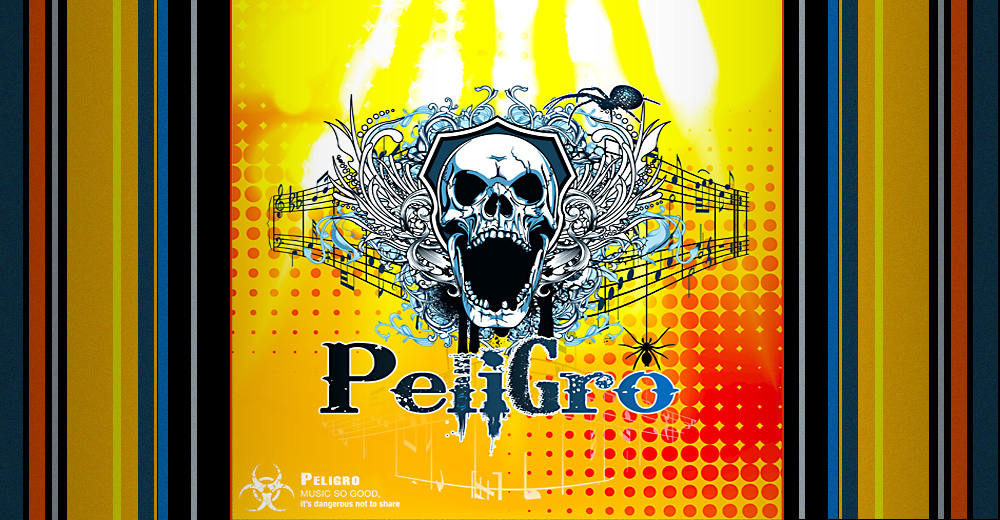Peligro live performance stage banner design