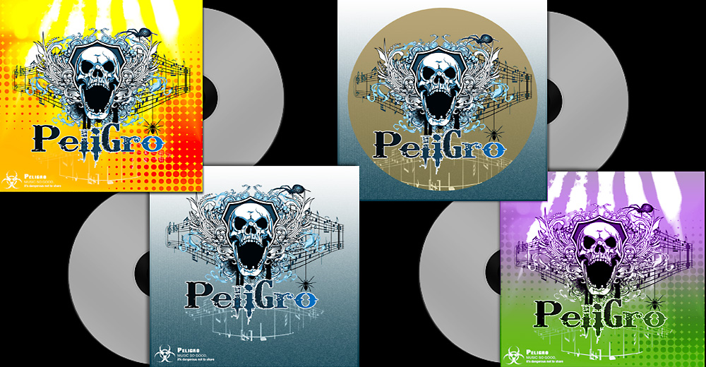 Peligro band CD and DVD cover design