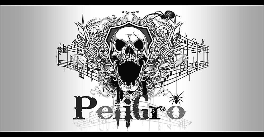 Peligro teenage rock band logo design