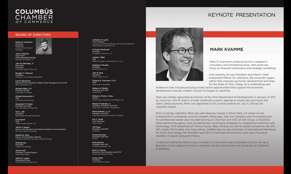 Conference Program — Interior. Interior layouts balance event information, hierarchy, and brand consistency for easy scanning during the summit.
