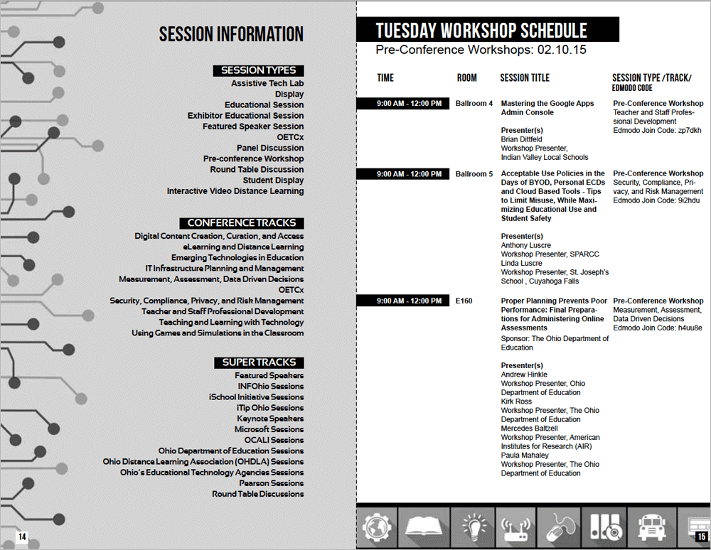 OETC Conference Program Guidebook interior
