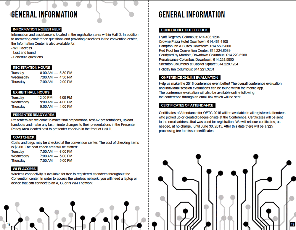 OETC Conference Program Guidebook interior