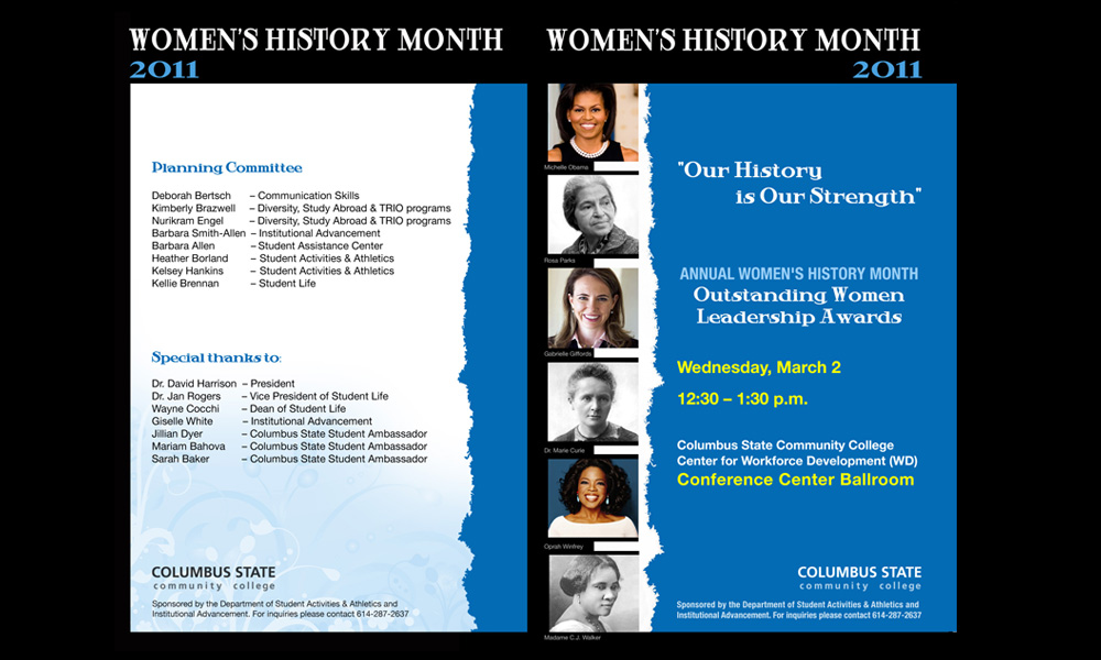 Women’s History Month 2011 Program & Collateral — project view 1 by Giselle White / Webphotographix