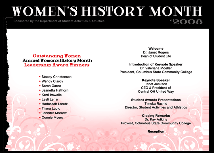 Women’s History Month 2011 Program & Collateral — project view 6 by Giselle White / Webphotographix