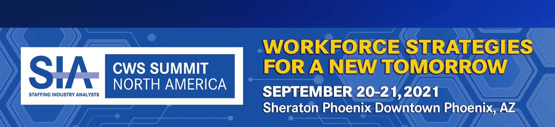 CWS Summit North America website subpage header.