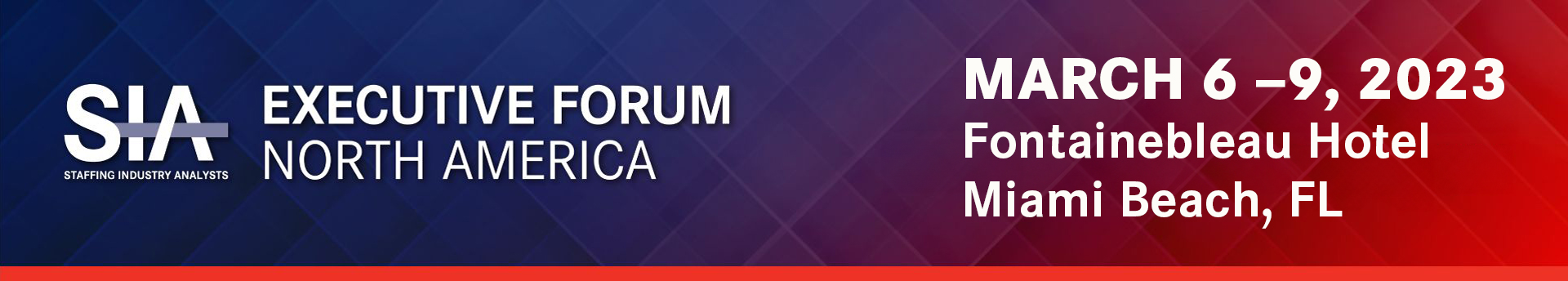 Revised Web Header. A geometric background replaces the venue photography, giving the event details a more concentrated brand treatment. The conference name remains prominent within the narrow header.