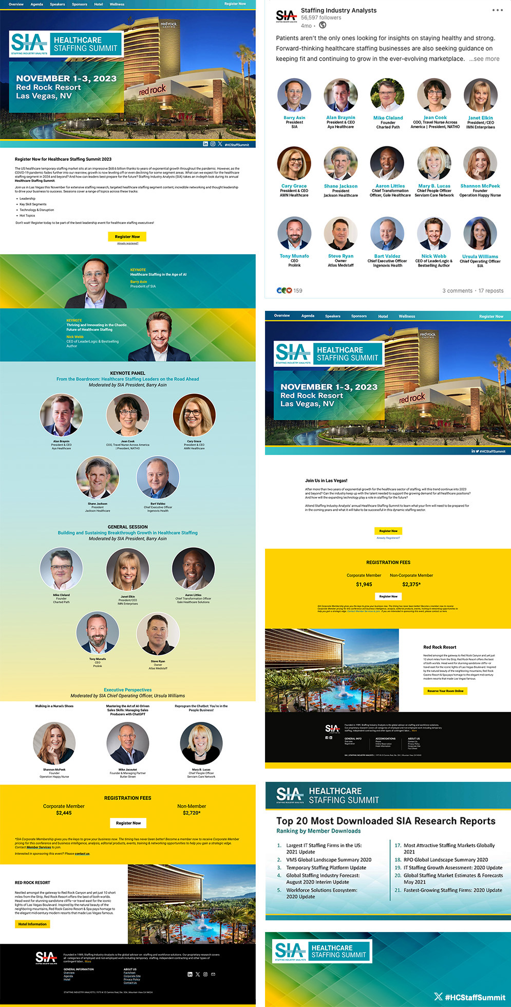 Website & Social Campaign. A broader campaign view shows how the event identity moves between owned web content and promotional social media.