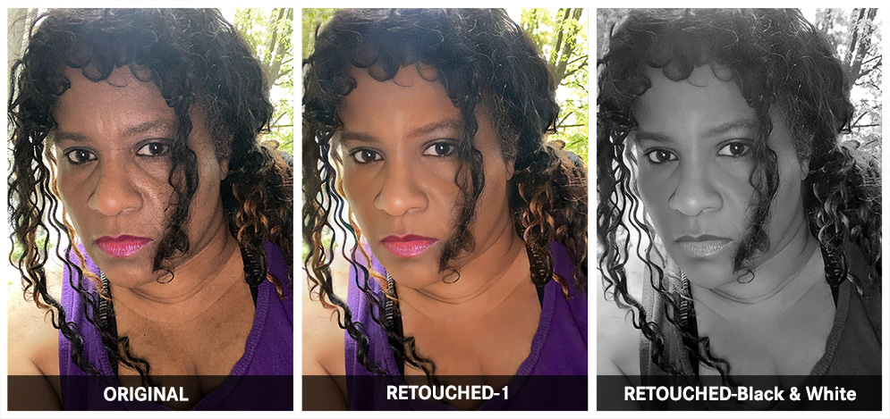African-Indian-Irish-Mixed Caribbean Woman, Gigi photo retouching example 1 — Webphotographix