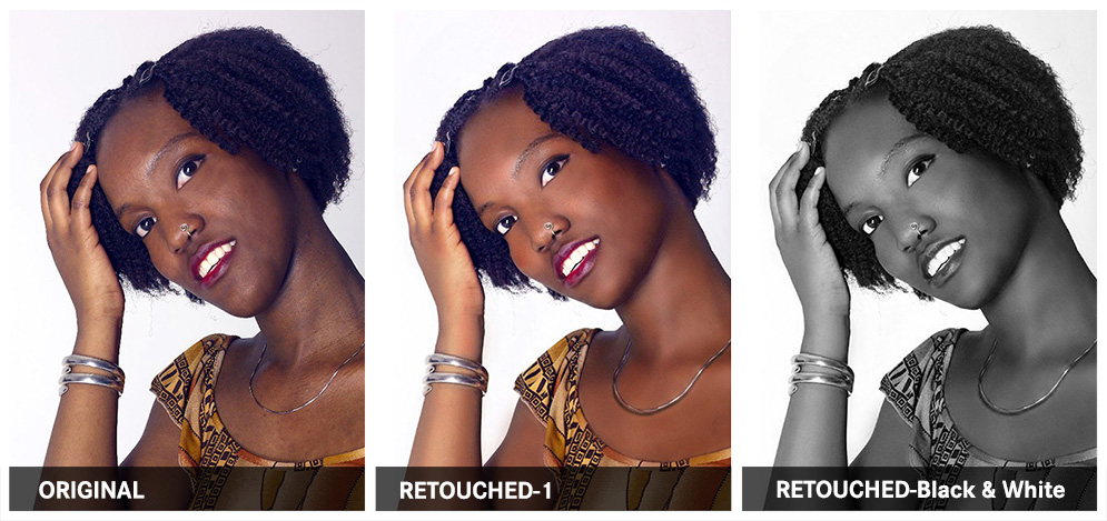 West African Model, Rahel photo retouching example 1 — Webphotographix