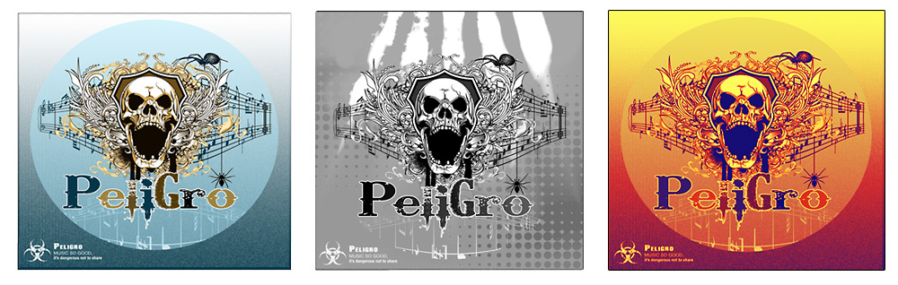 Peligro rock band promotional CD and DVD cover artwork