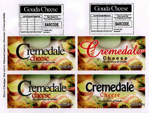 Cremedale Cheese Label Design
