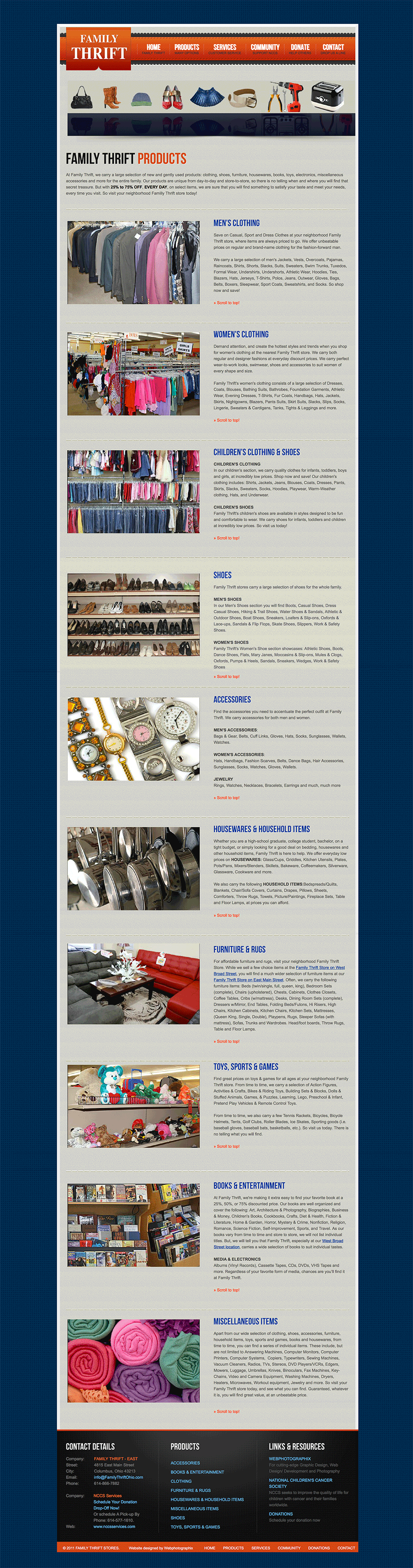 Family Thrift Stores Website Design