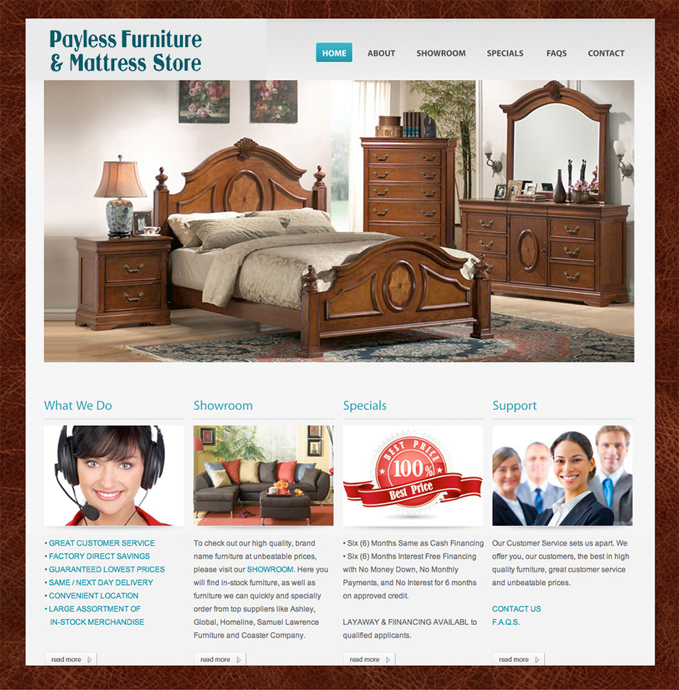 Payless Furniture Website Design
