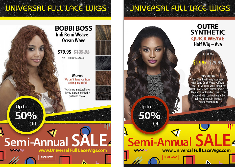 Universal Full Lace Wigs Website Design