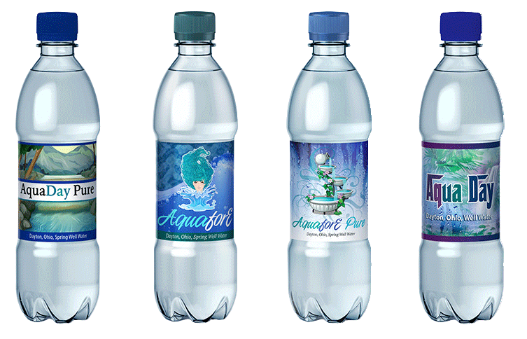 Dayton Water Company premium water label designs