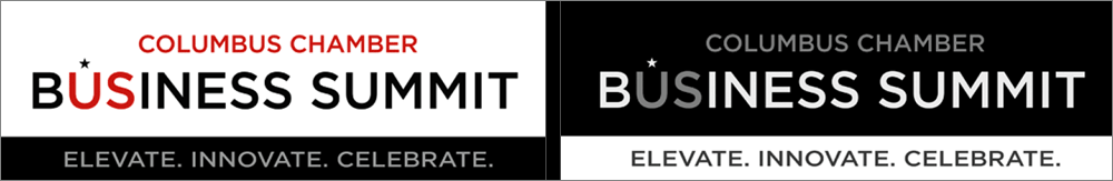 Conference Identity. The event mark establishes a professional visual anchor for the Columbus Chamber business summit and its supporting communications.