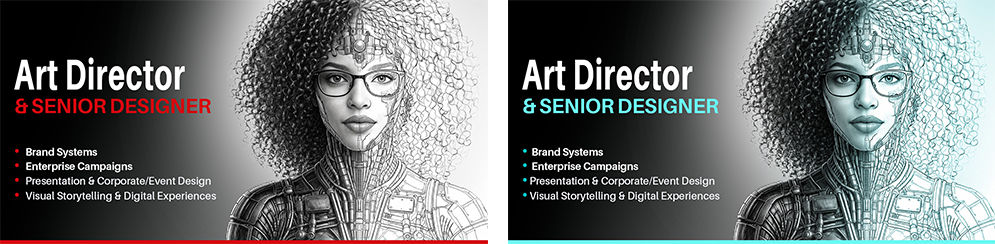 Giselle White, Art Director's LinkedIn, X Social Media Badges