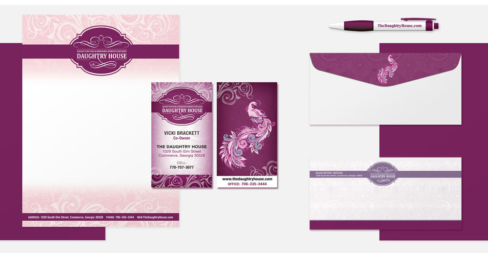 The Daughtry House additional stationery and brand materials