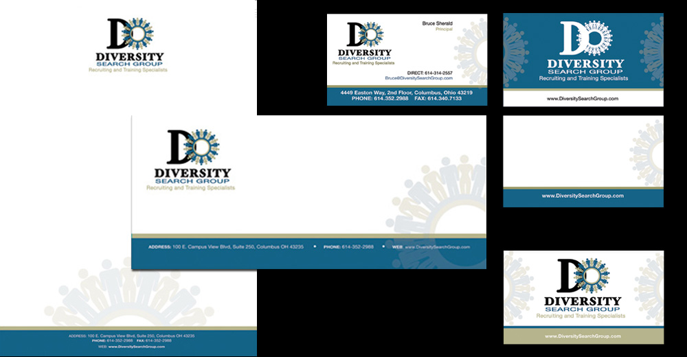 Diversity Search Group corporate stationery and business card design