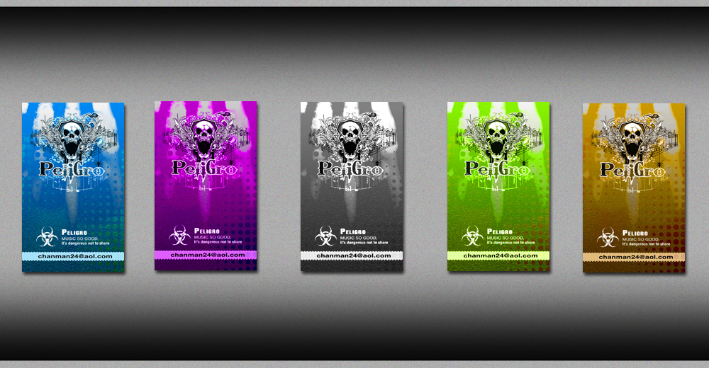 Peligro band business card design