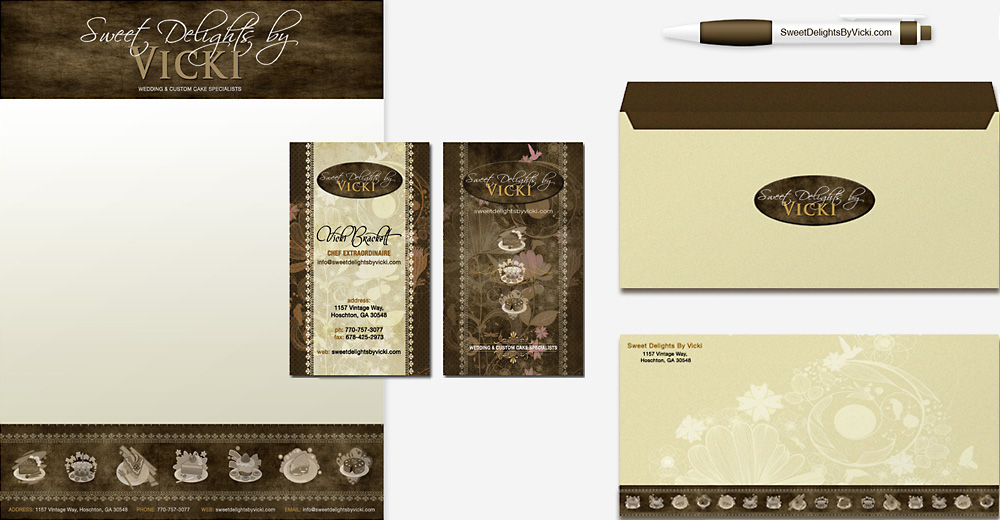 Sweet Delights by Vicki corporate identity and stationery