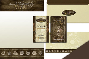 Sweet Delights by Vicki stationery and corporate identity design by Giselle White