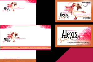 Alexis Figure Skating stationery and corporate identity design by Giselle White