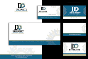 Diversity Search Group stationery and corporate identity design by Giselle White