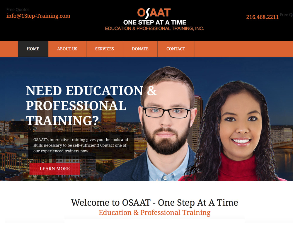 Responsive OSAAT education and professional training website design