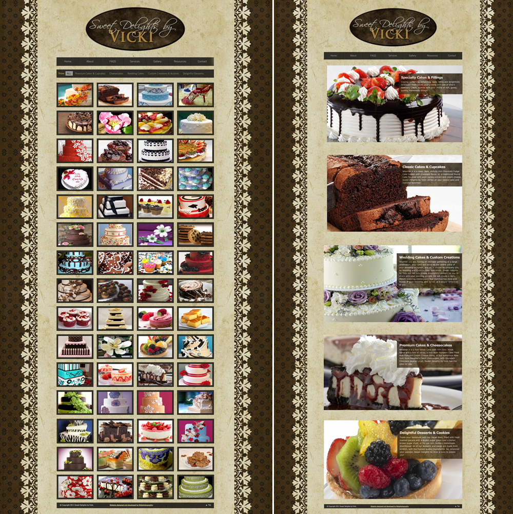 Sweet Delights By Vicki Website Design
