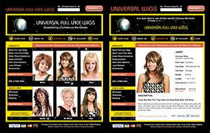 Webphotographix Homepage Design Layout - Universal Wigs